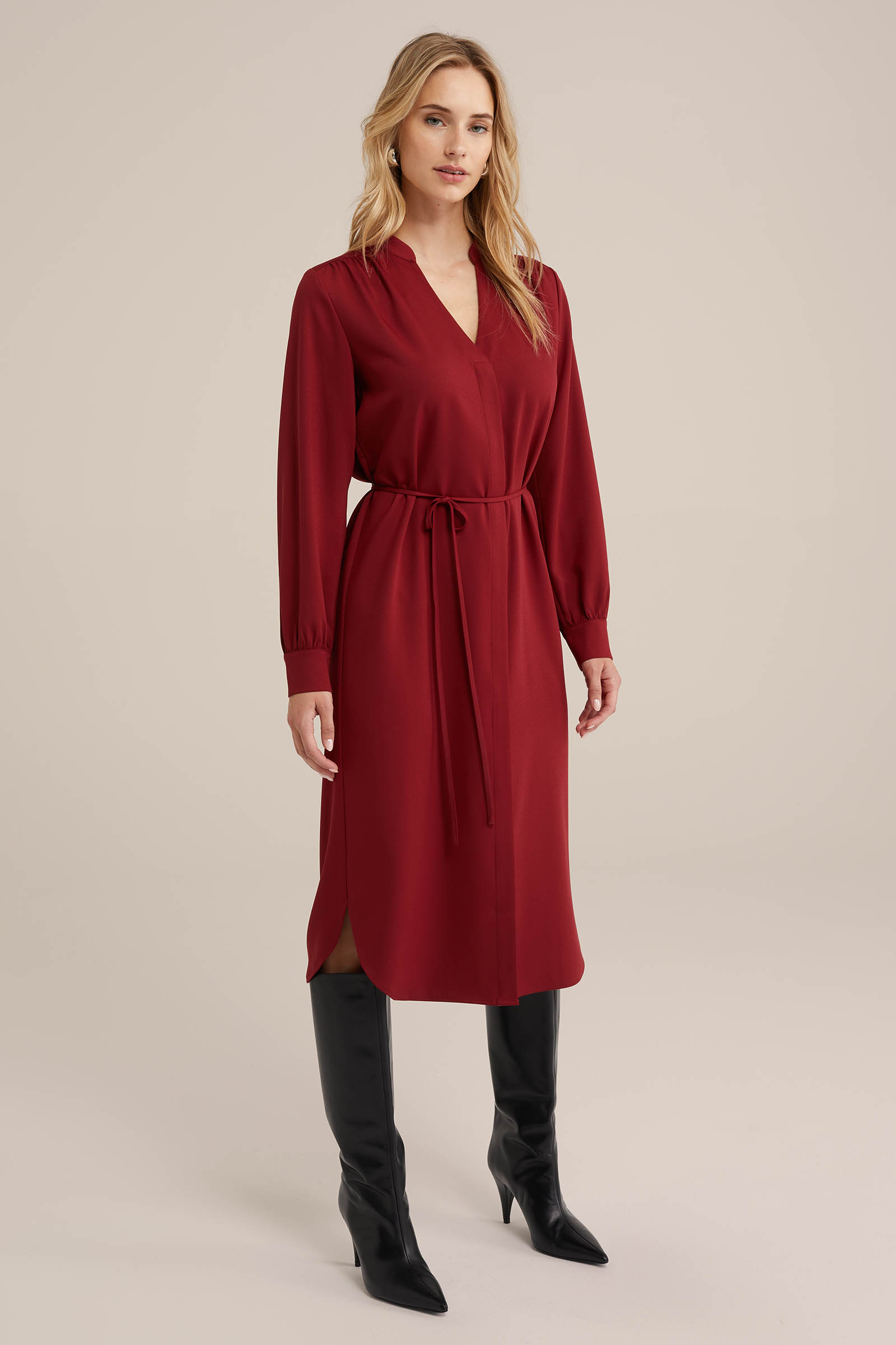 jurk WE Fashion Bordeauxrood