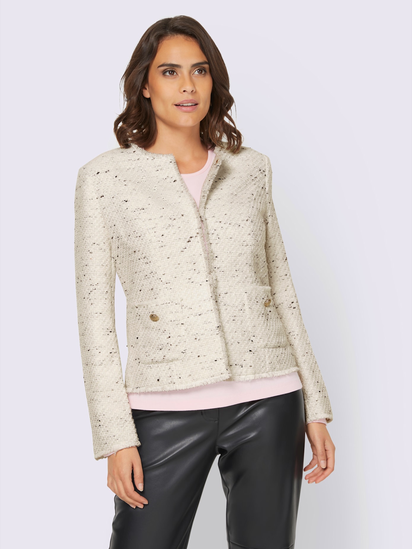 Blazer bouclé multicolore