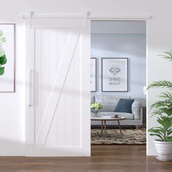 Kit de Ferragens para Porta Deslizante 200 cm Aço Branco - 230351955