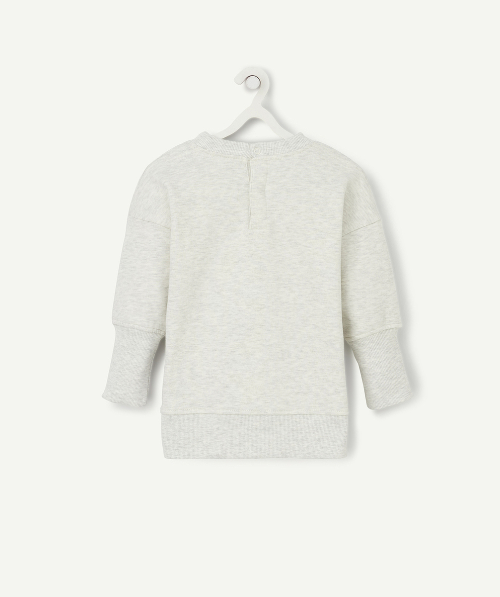 LE SWEAT ÉVOLUTIF ÉCRU CHINÉ EN COTON PIMA