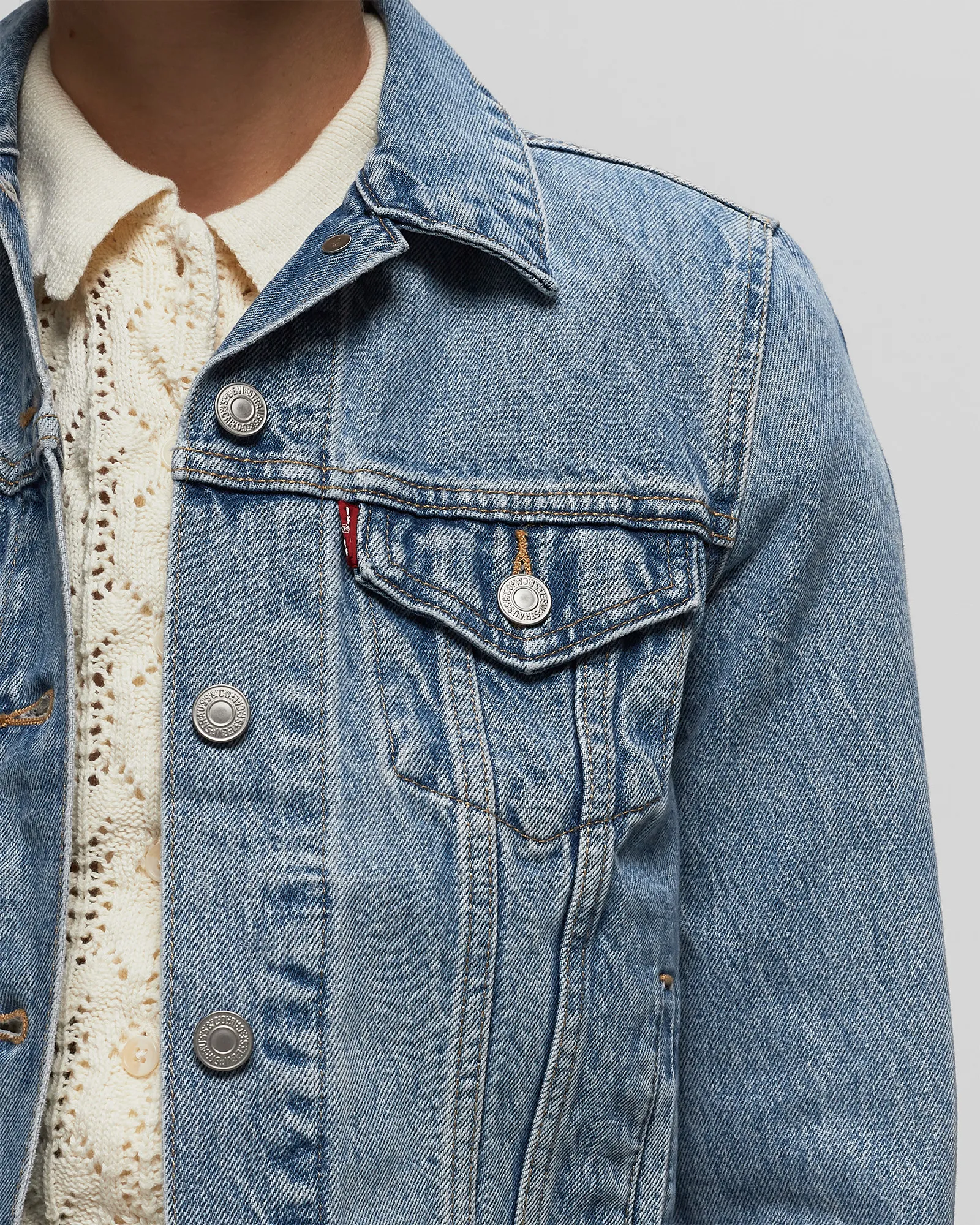 Levis ORIGINAL TRUCKER MED INDIGO - WORN IN