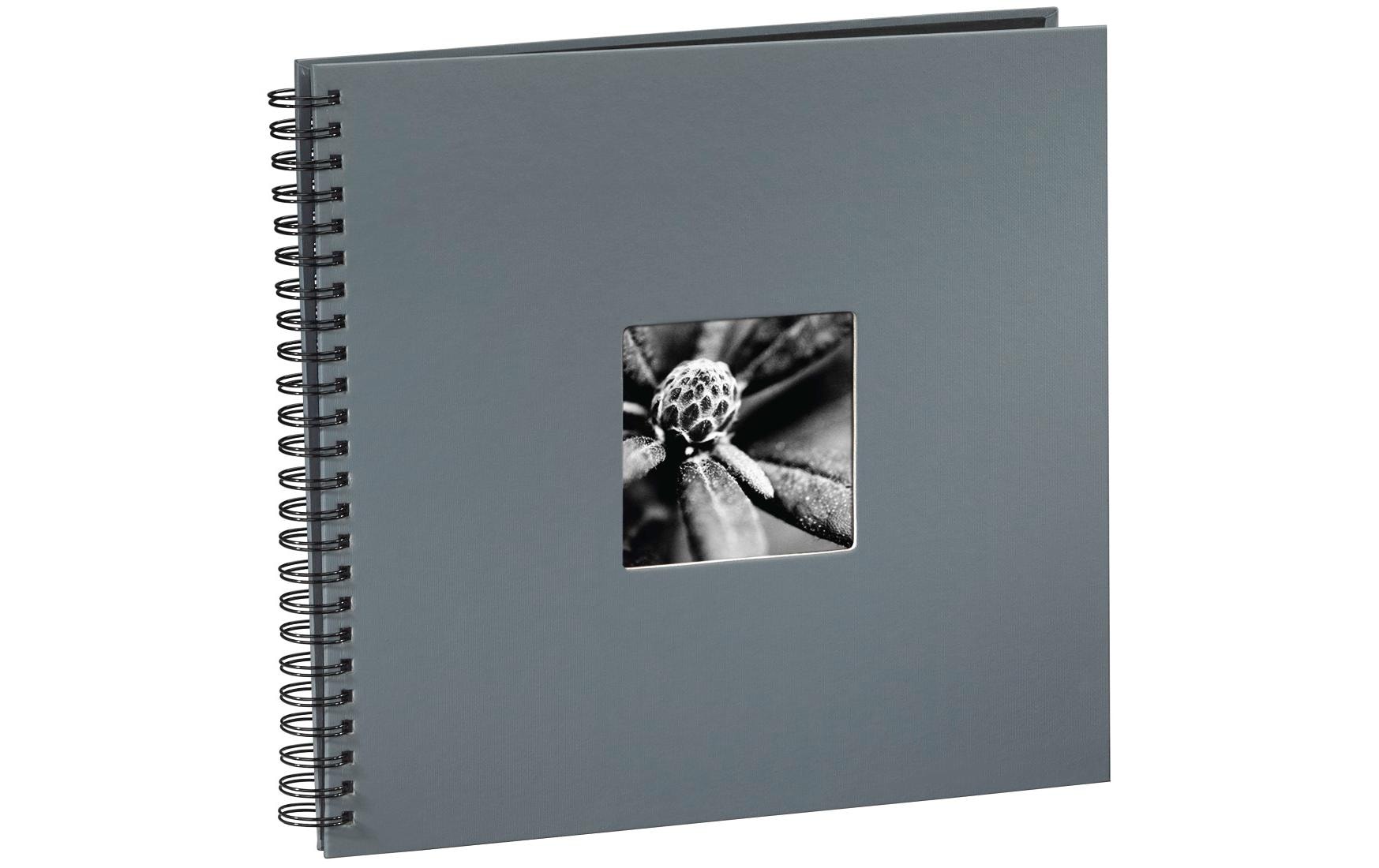 Fotoalbum Fine Art 36 x 32 cm Grau, 50 schwarze SeitenPlatzsparendes Album