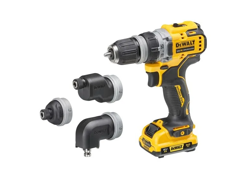 DeWALT DCD703L2T-QW, Pistolgreb boremaskine, Nøglefri, Sort, Gul, 1 cm, 1500 rpm, 2 cm - SOLO