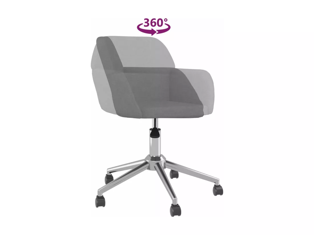 Chaise pivotante de bureau Gris clair Tissu