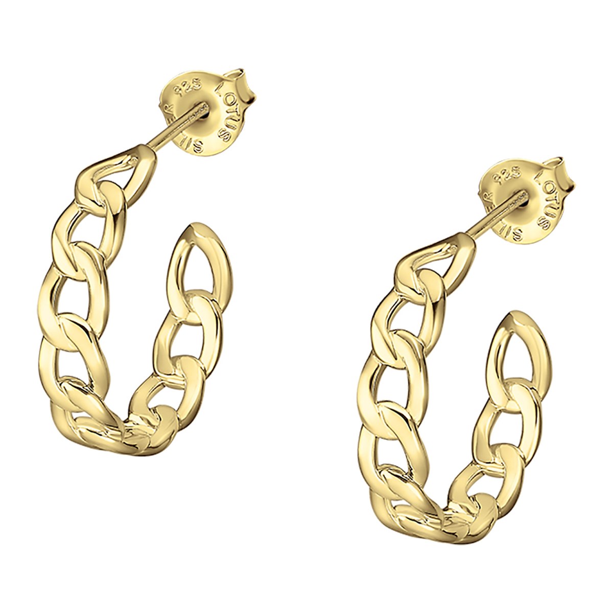 Boucles d'oreilles Lotus argent doré