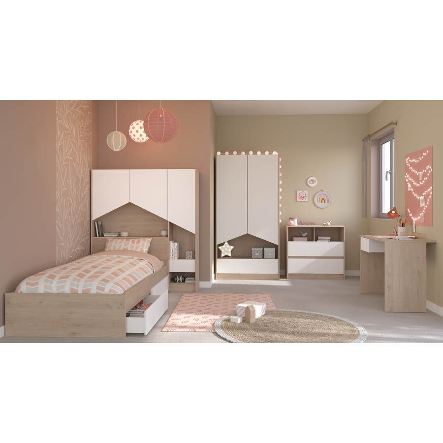 Parisot Kinderzimmer 6-tlg. Shelter 1 Eiche Jackson - Weiß Eiche Jackson - Weiß