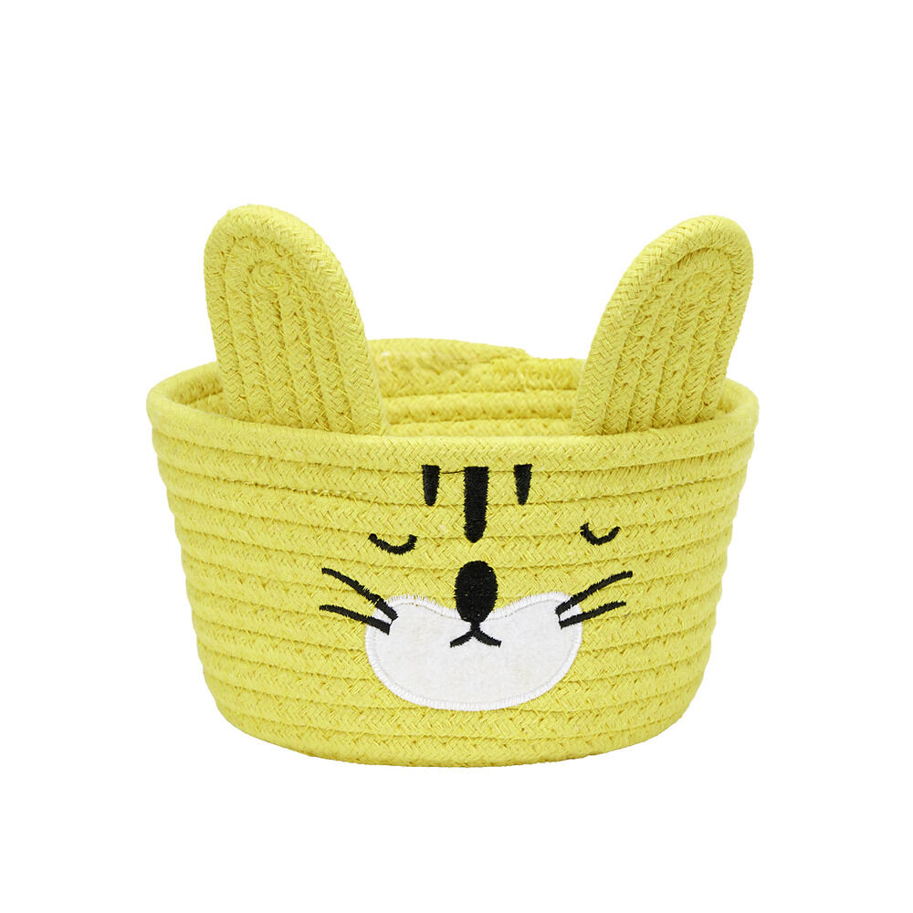 Panière coton tressé forme animaux Ø20xH12cm (4 modèles)