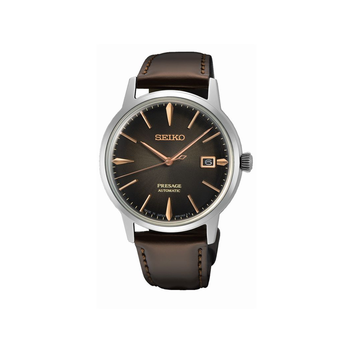 Montre SEIKO Presage homme automatique acier bracelet cuir marron