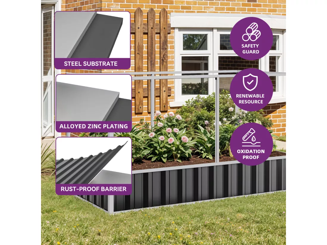 YITAHOME 174x90x88CM Carré Potager de Jardin - avec Structure en Filet - Anti-oiseaux - en Métal pour l'extérieur - avec Gants - Noir
