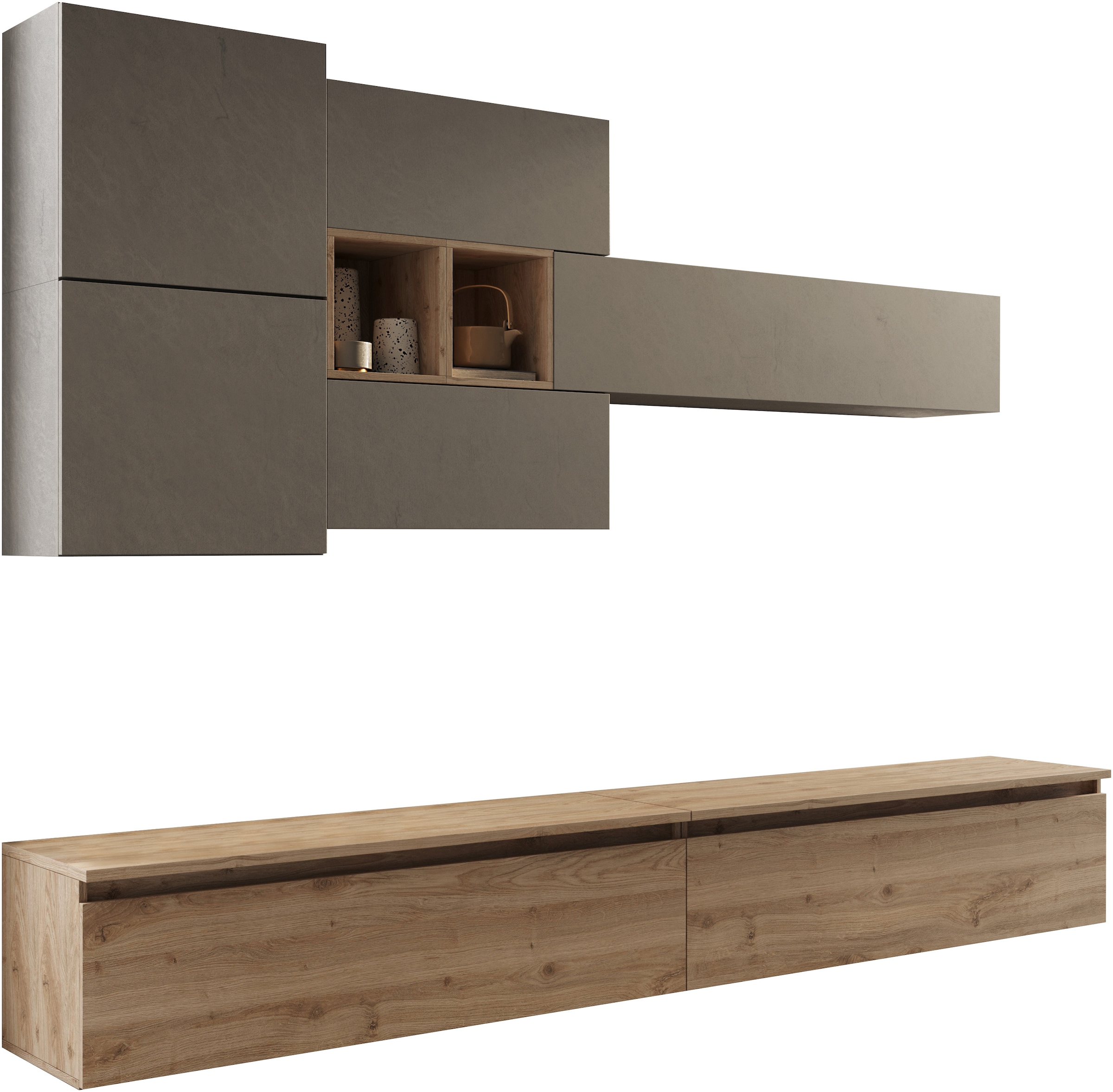 INOSIGN Wohnwand »Infinity, 8tlg. Breite 276 cm, Höhe variabel, Schrankwand, Anbauwand«