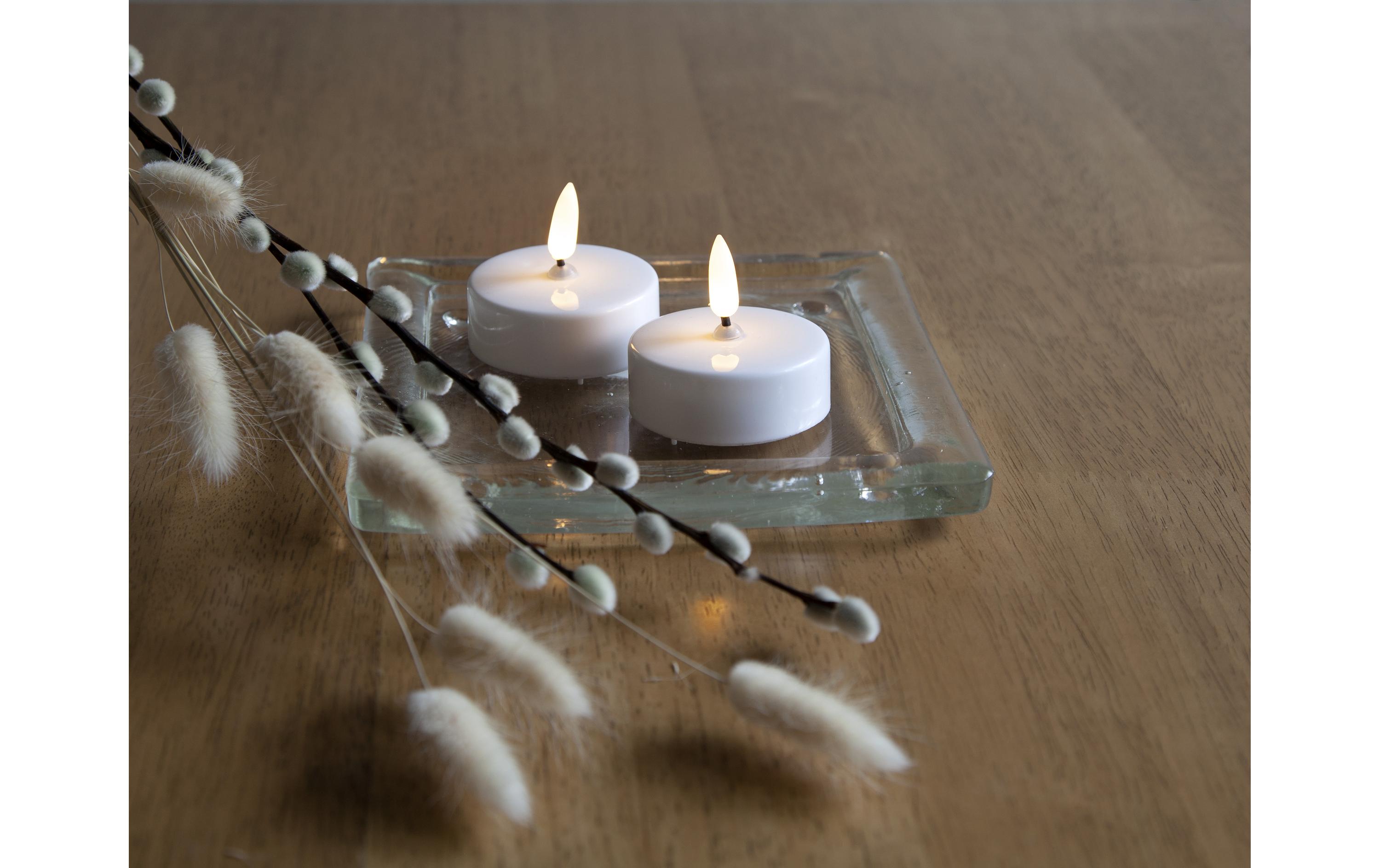 LED Teelichter Set Flamme Ø 5.8 x 5.5 cm, Weiss, 2 StkTeelichter mit tanzender Flamme