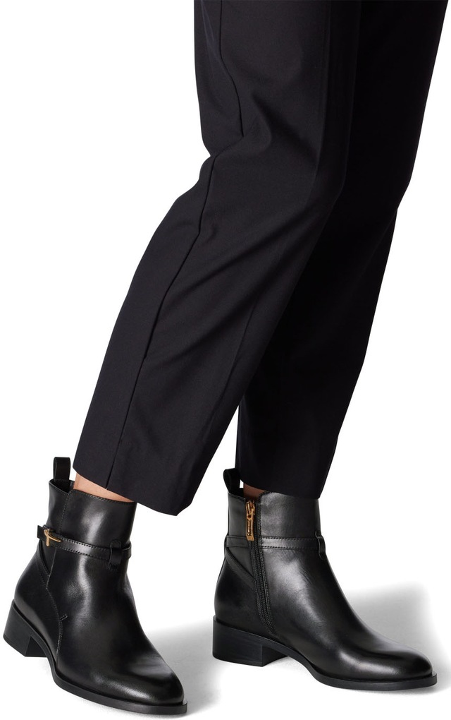Tamaris Stiefelette  , Blockabsatz, Businessschuh, Ankleboots mit T-Logoverszierung