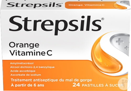 Strepsils Orange Vitamine C 24 Pastilles À Sucer