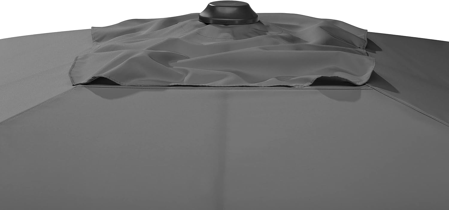 Schneider Sonnenschirm Rhodos twist, anthrazit, 350x260 cm, eckig, 732-15, pulverbeschichtetes Alu/Stahl-Gestell, Bespannung 100% Polyester