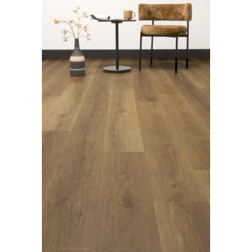Kleurstaal Lundia click PVC Zuiver Linna rechte stroken donkerbruin houtlook