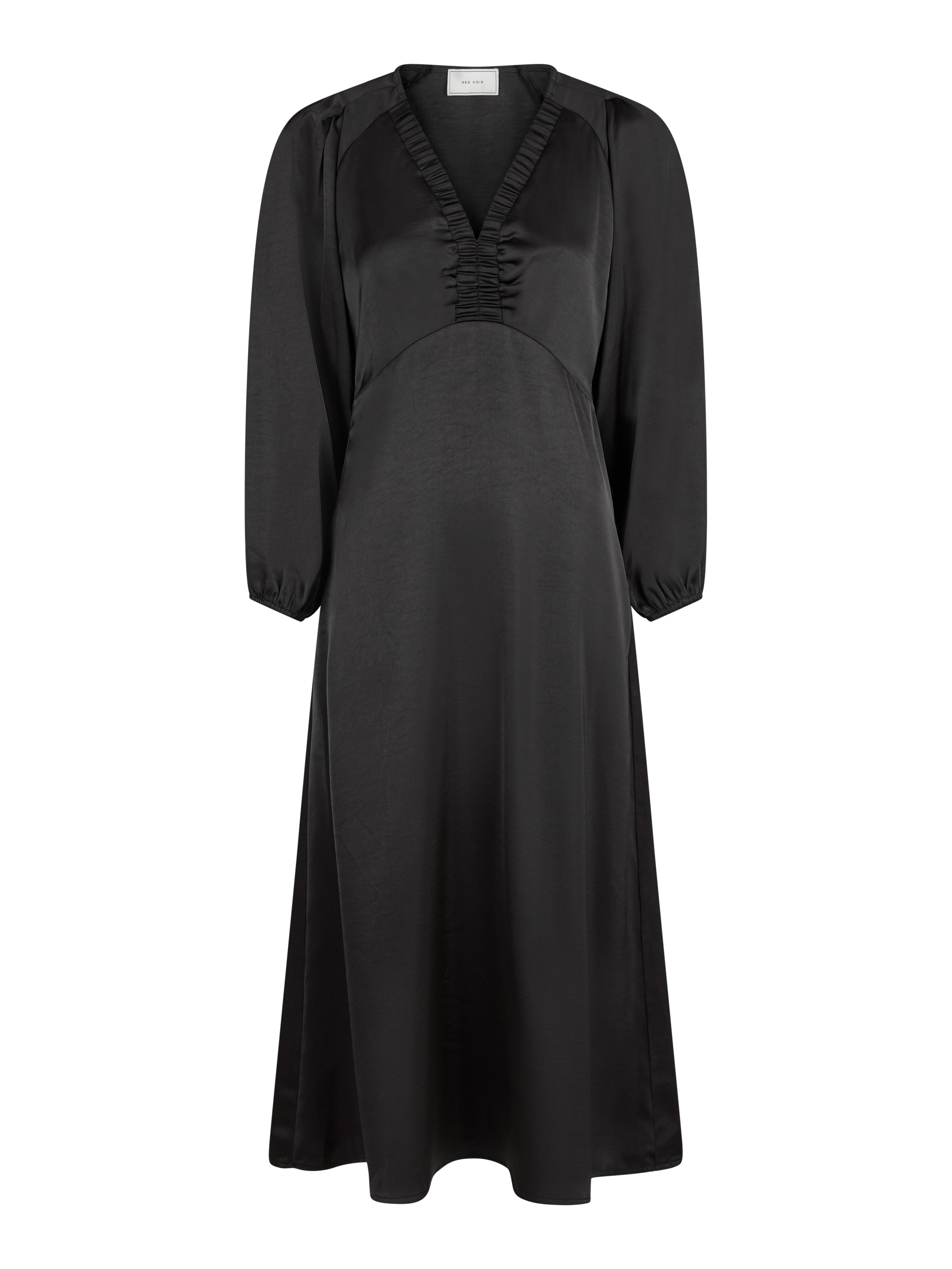 Neo Noir  Isobel Heavy Sateen kjole - sort