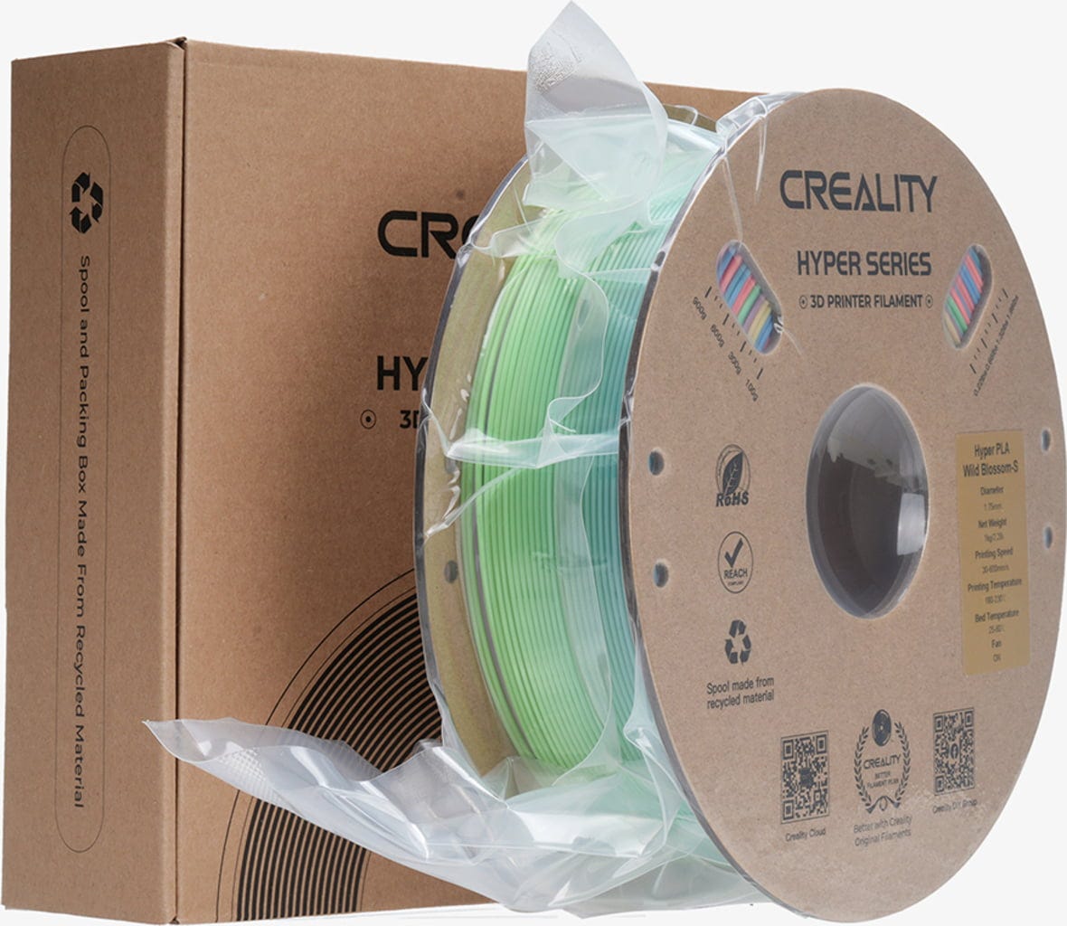 Creality  Hyper PLA Rainbow  Wild Blossom-Short Gradient, 1,75 mm / 1000 g    High Speed PLA mit geschmeidigen Farbverläufen