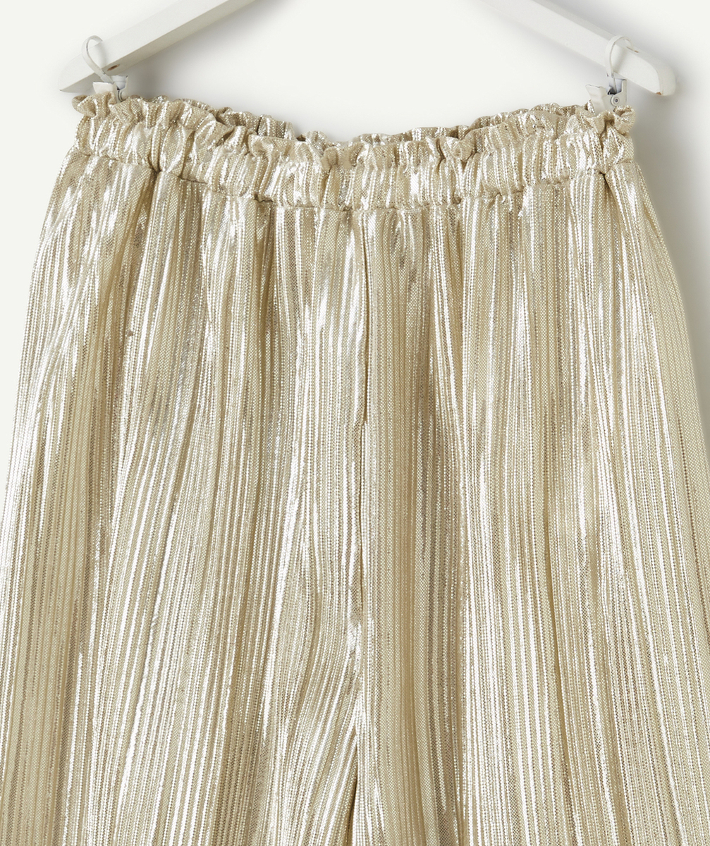 PANTALON LARGE PLISSÉ BÉBÉ FILLE COULEUR DORÉE
