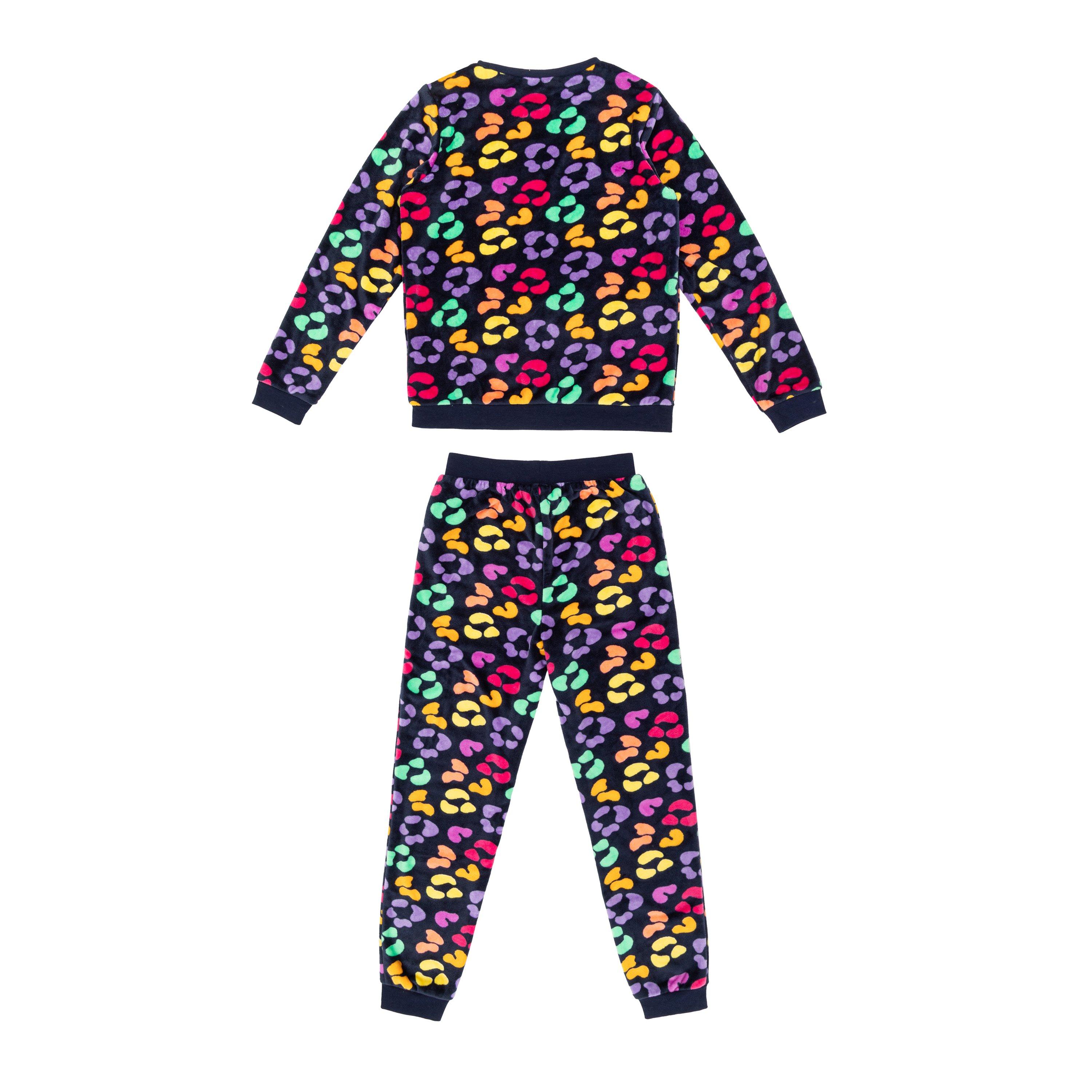 Miso Kids Girls Leopard Velour Pyjama Set