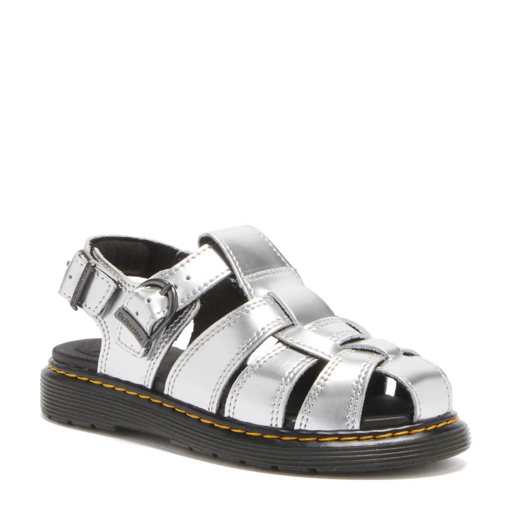 Dr. Martens Caarys Jleren sandalen Silver Metallic Patent Lamper
