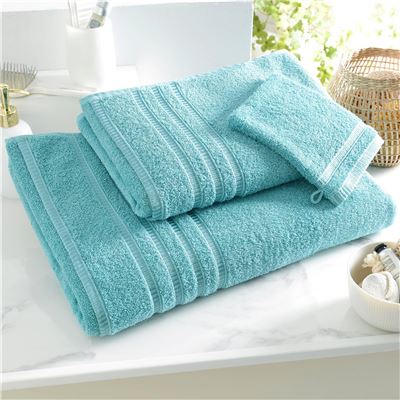 Linge de toilette décor bandes jacquard - 470 g/m² - BECQUET CRÉATION