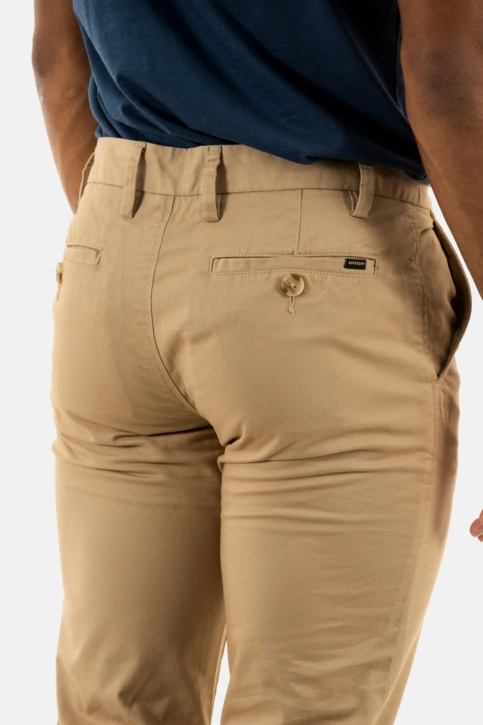 Pantalons superdry slim tapered stretch chino 5ye shaker beige