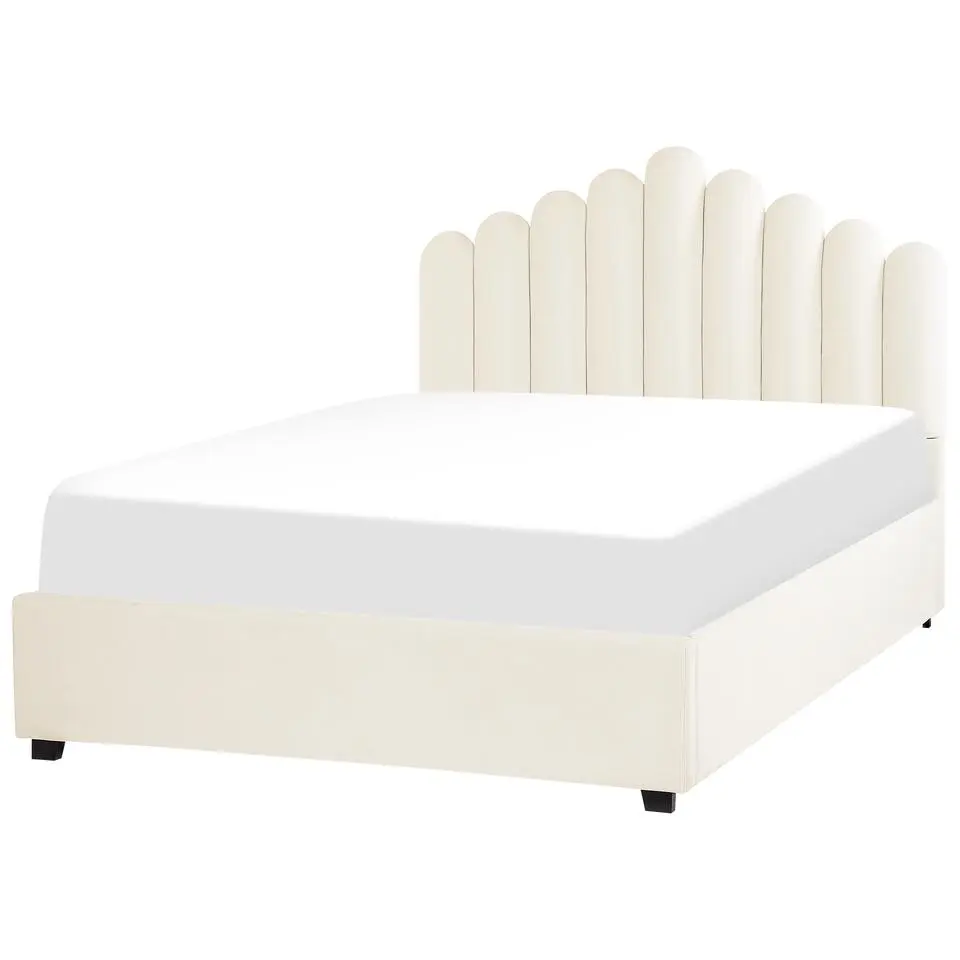 VINCENNES - Bed met opbergruimte - Wit - 140 x 200 cm - Fluweel