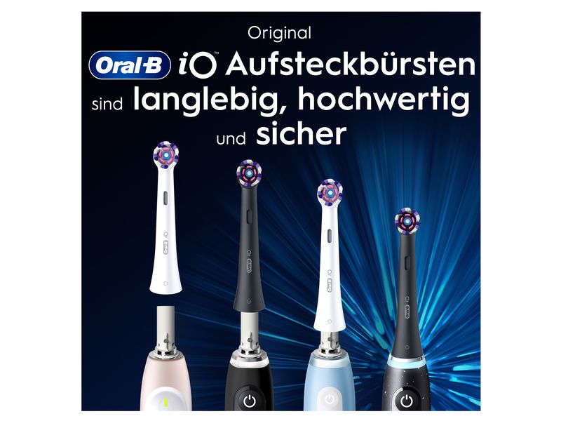 Oral-B Zahnbürstenkopf iO Radiant White Black 4 Stück Ersatzbürsten