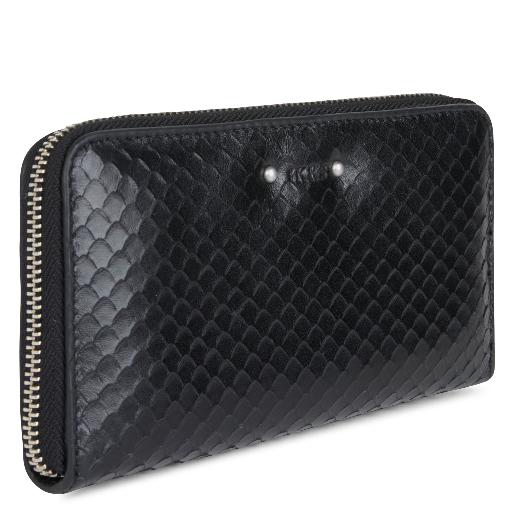 1440 - Portefeuille en cuir embossé croco | Noir