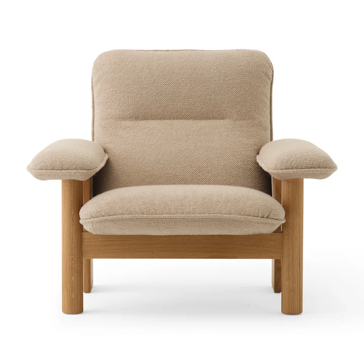 Audo - Brasilia Lounge Chair, Eiche dunkel gebeizt / Bouclé beige