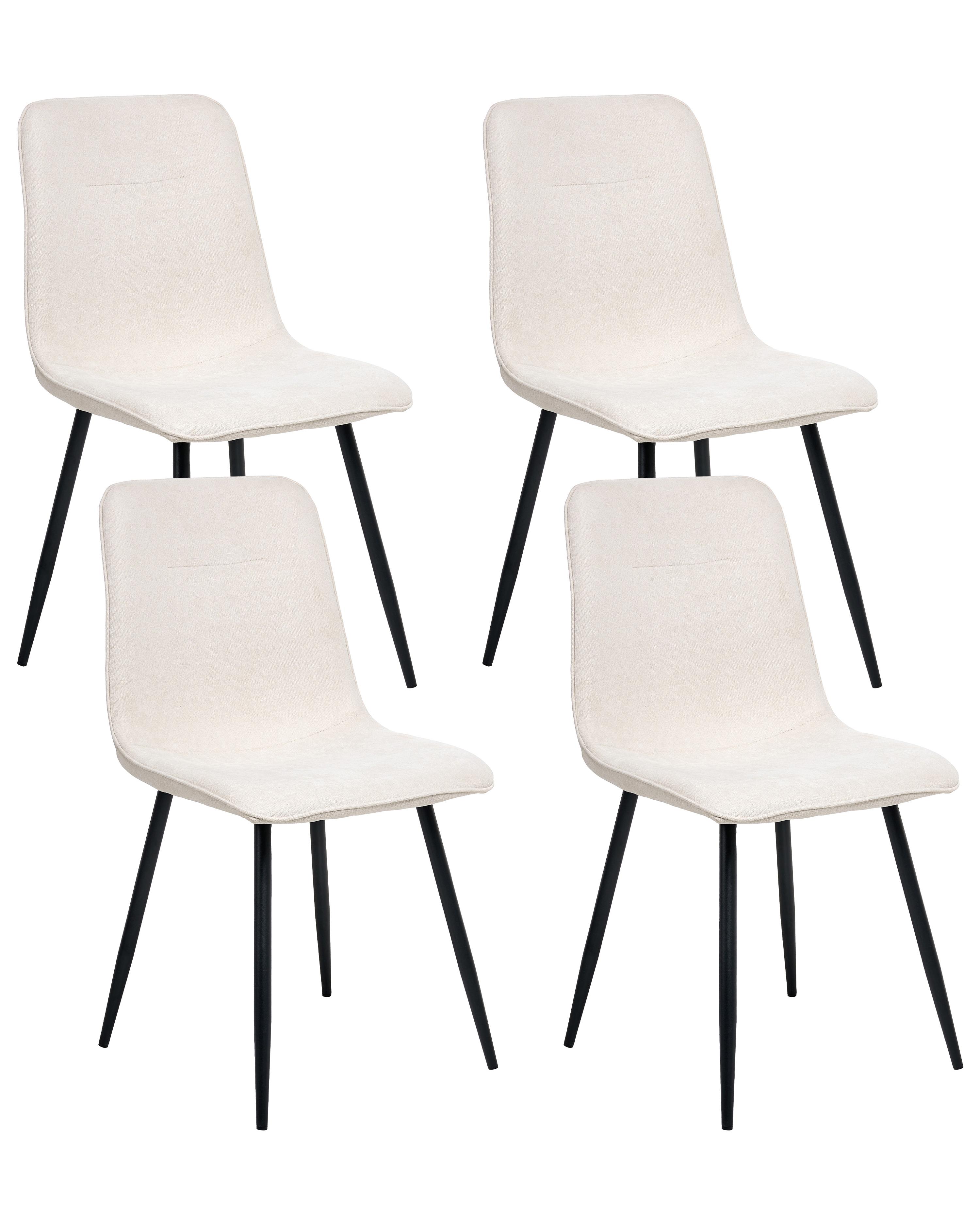 Set van 4 eetkamerstoelen TUSCOLA Stof Lichtbeige