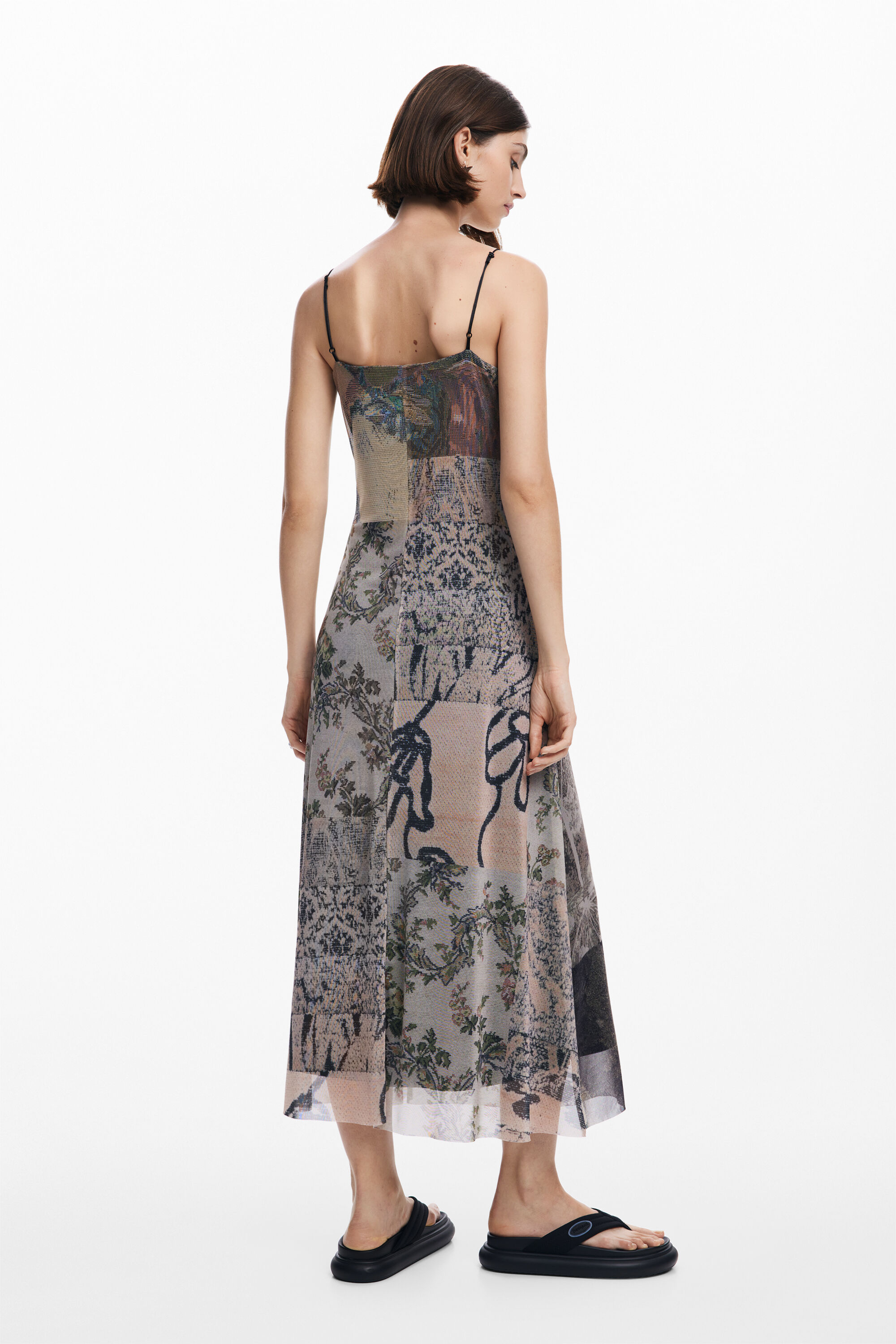 Vestido de tule estampado
