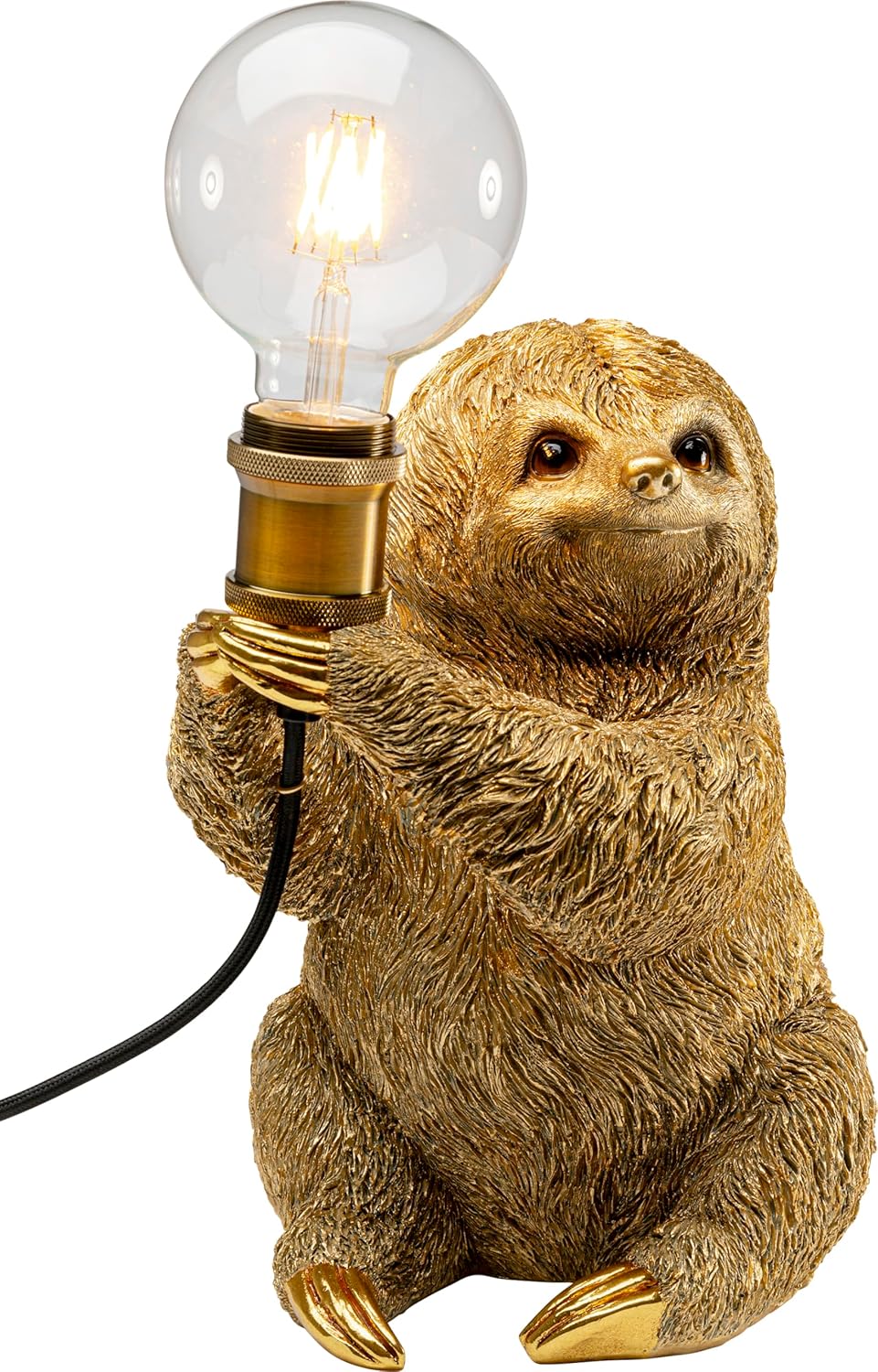 Kare Design Tischleuchte Animal, Gold, Faultier Motiv, Tischlampe, Deko Leuchte, Wohnzimmer, Leuchtmittel nicht inklusive, 30x25x20 cm (H-B-T)