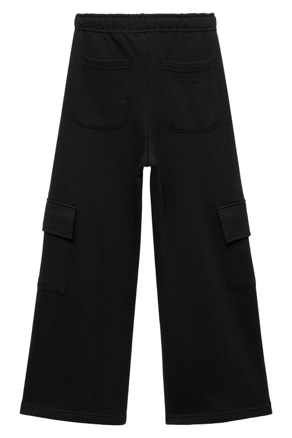 Mango Kids straight cargo broek zwart