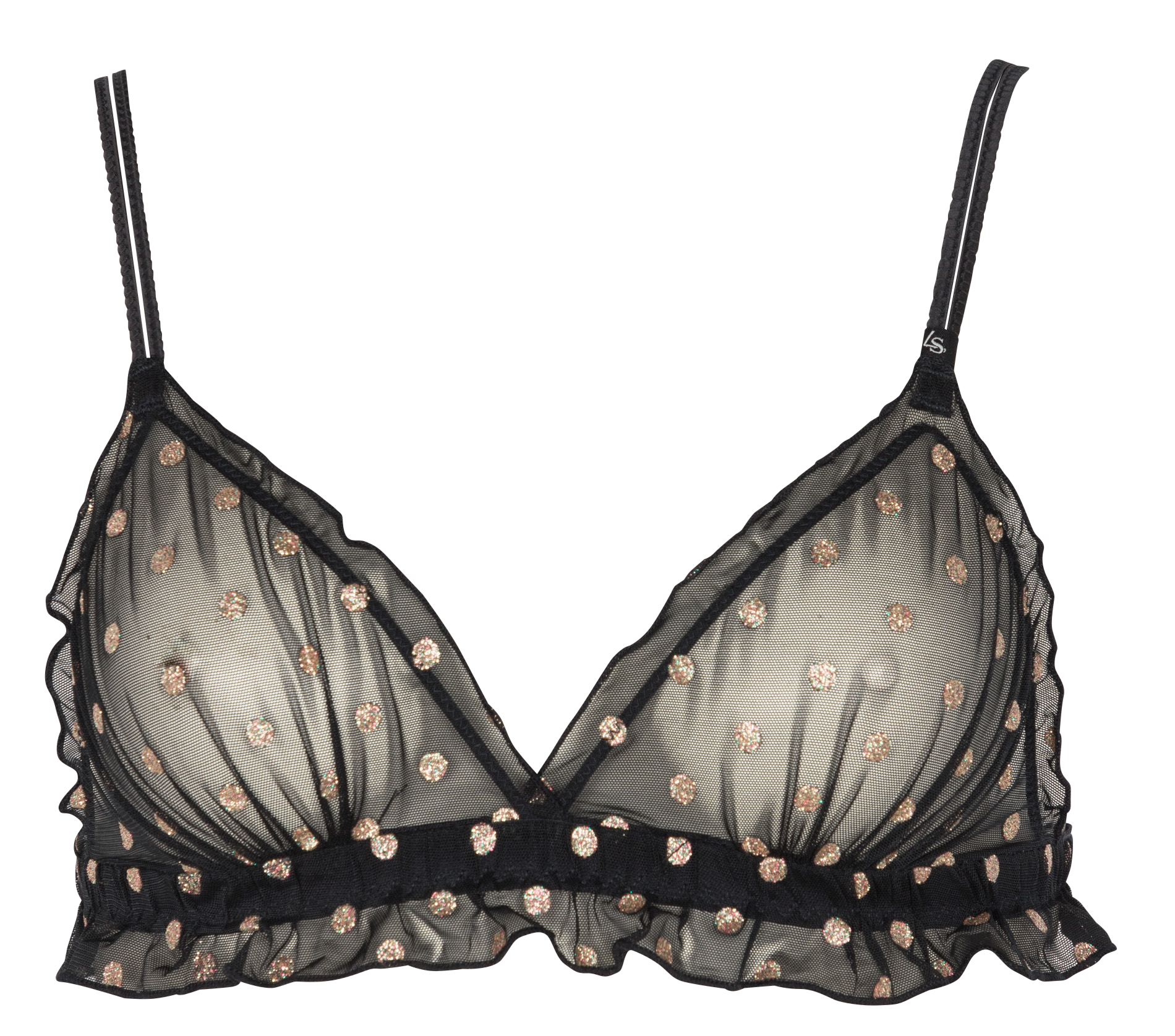 REGGIPETTO - Soutien-gorge triangle à pois| Noir