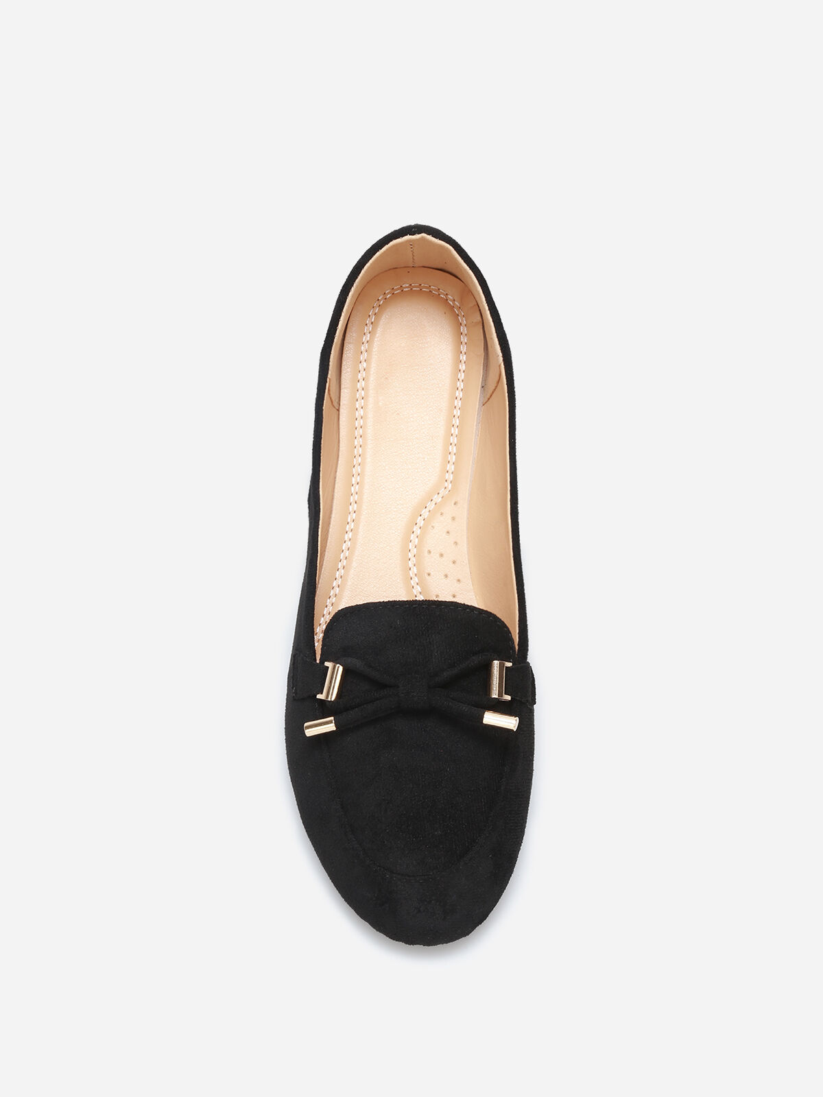 Mocassins en suédine à nœud grandes tailles- Noir