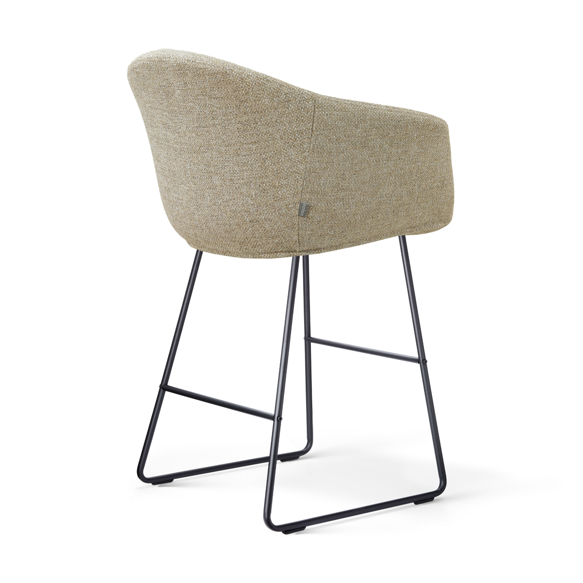 Barkruk Nino-Otis H65 cm zwart onderstel taupe melange