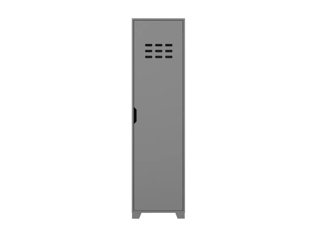 Linus | Armoire à 1 porte en MDF gris
