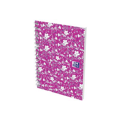 Oxford Floral - Carnet de notes à spirale - A6 - 100 pages - petits carreaux