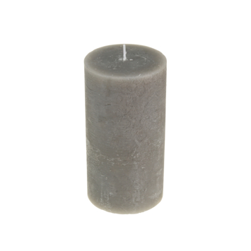 Kaars stomp rustiek grijs 13 x 6,8 cm
