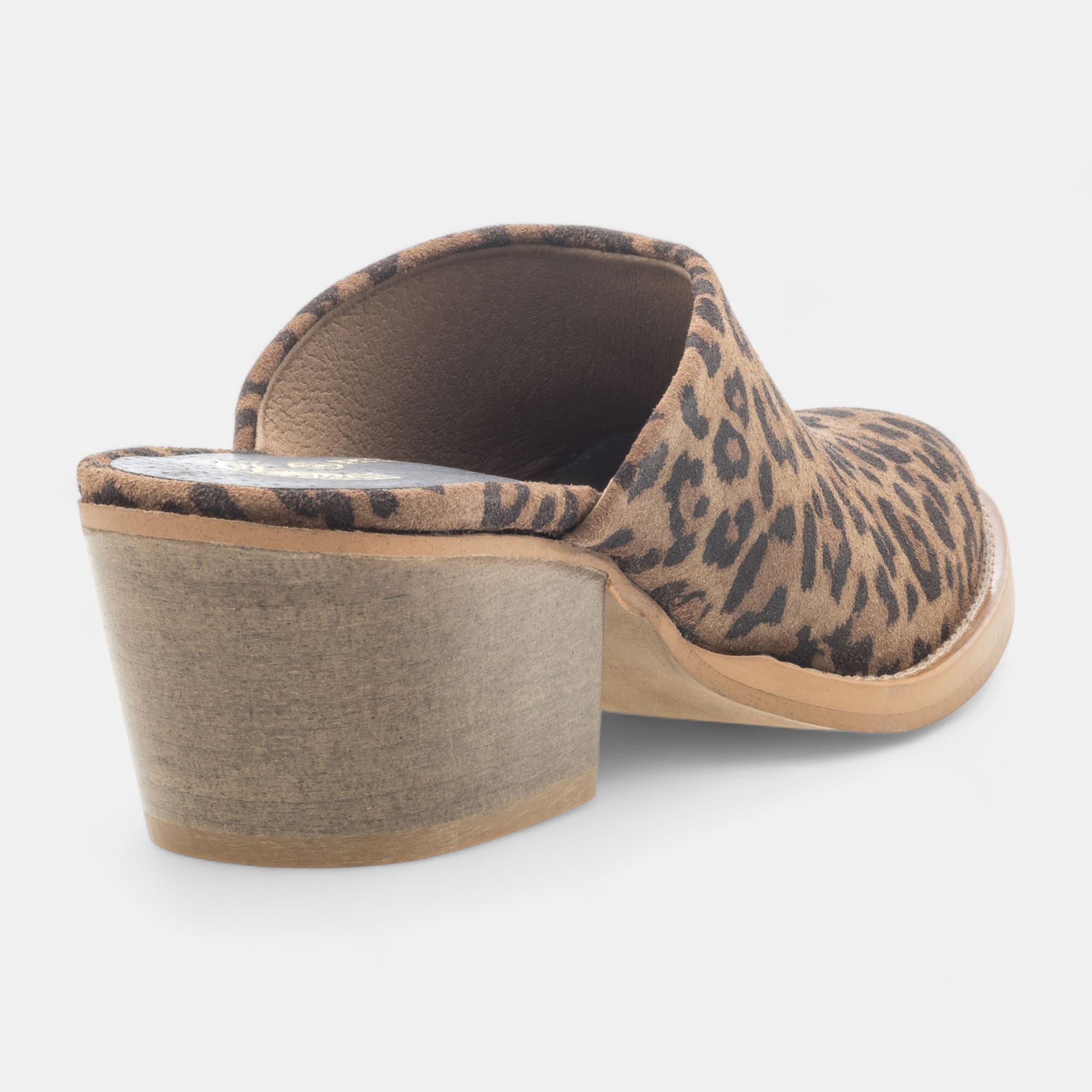 Mules à talon Femme en cuir cognac