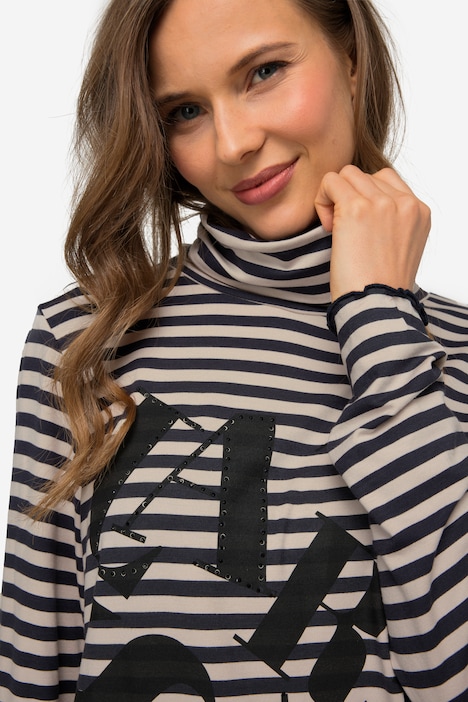 Ringelshirt, Laurason Motiv, Rollkragen, Langarm