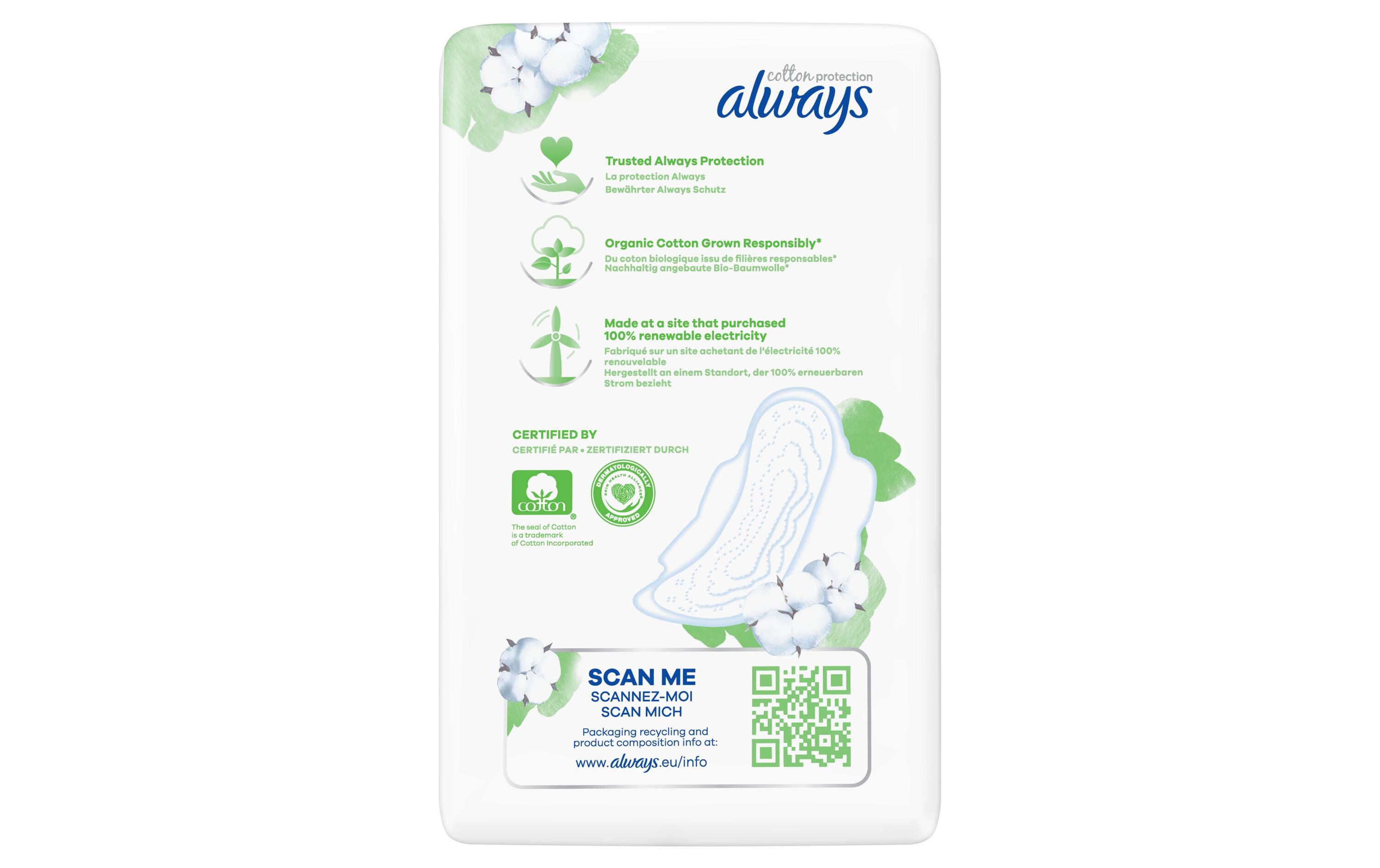 Binde mit Flügeln Ultra Cotton Protection Long 2 x 54 StückHochwertige Binden mit saugfähigem Kern