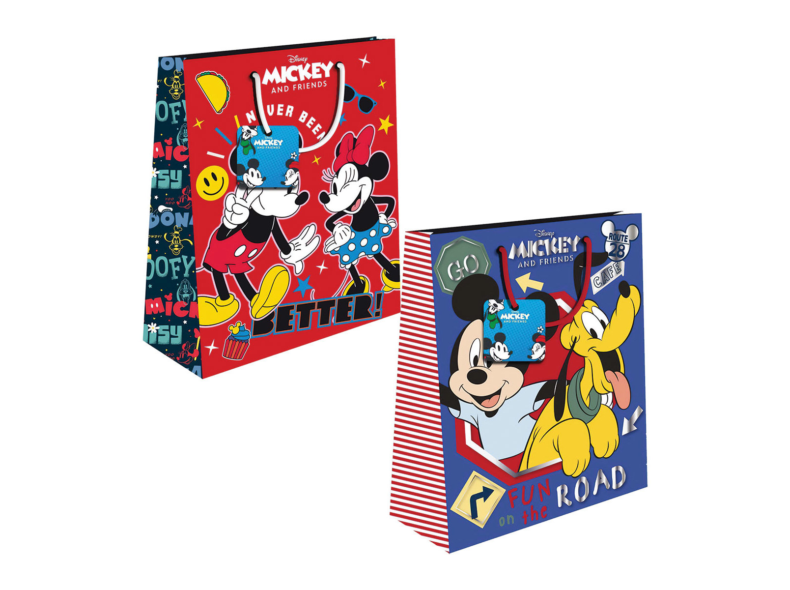 SACO EMBRULHO MICKEY&MINNIE PEQUENO 18X23X11CM MODELOS SORTIDOS