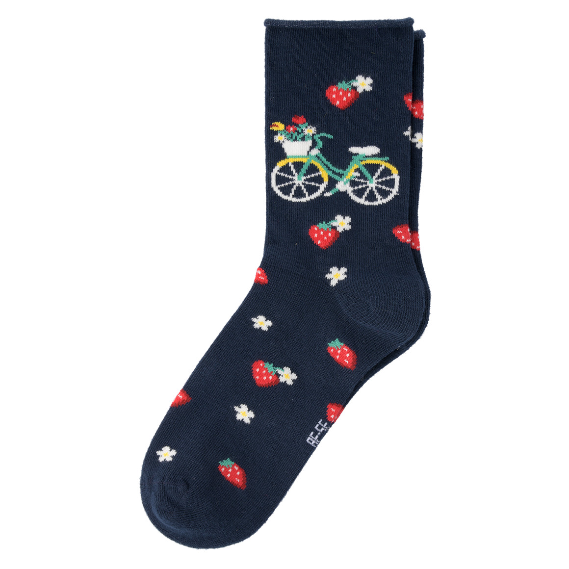 Gina Benotti 1 Paar Damen Socken mit Erdbeer-Motiven braun