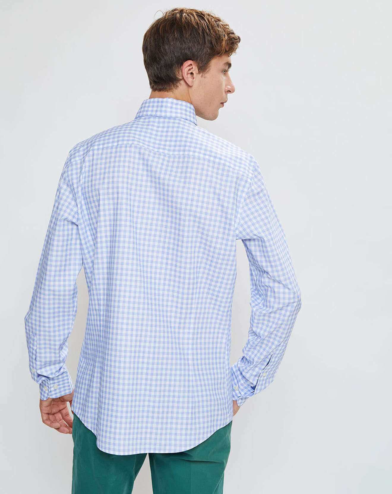 Hackett London Chemise Chiy Moyen 3D  à carreaux bleue