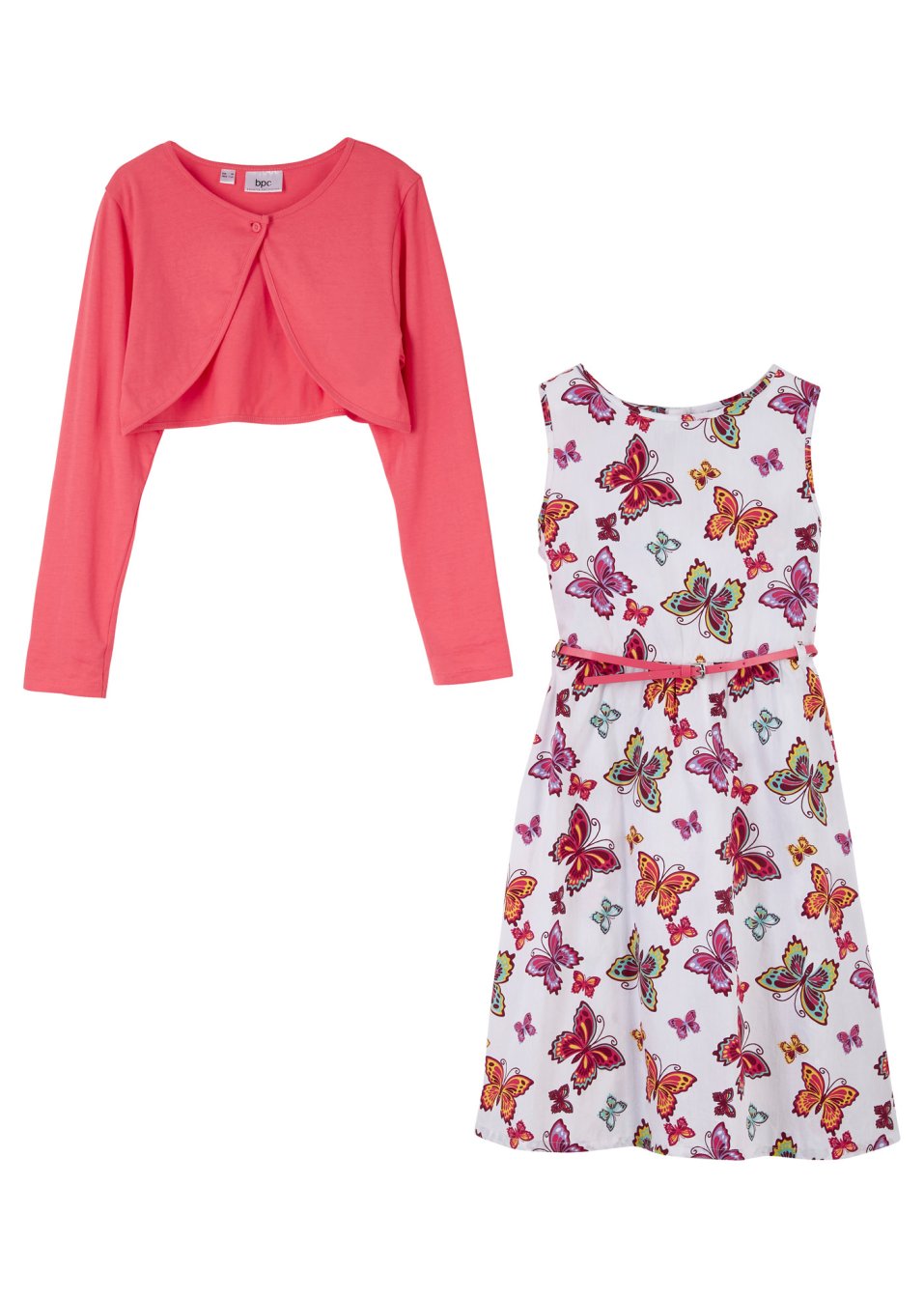 Robe fille + ceinture + boléro fille (Ens. 3 pces.)