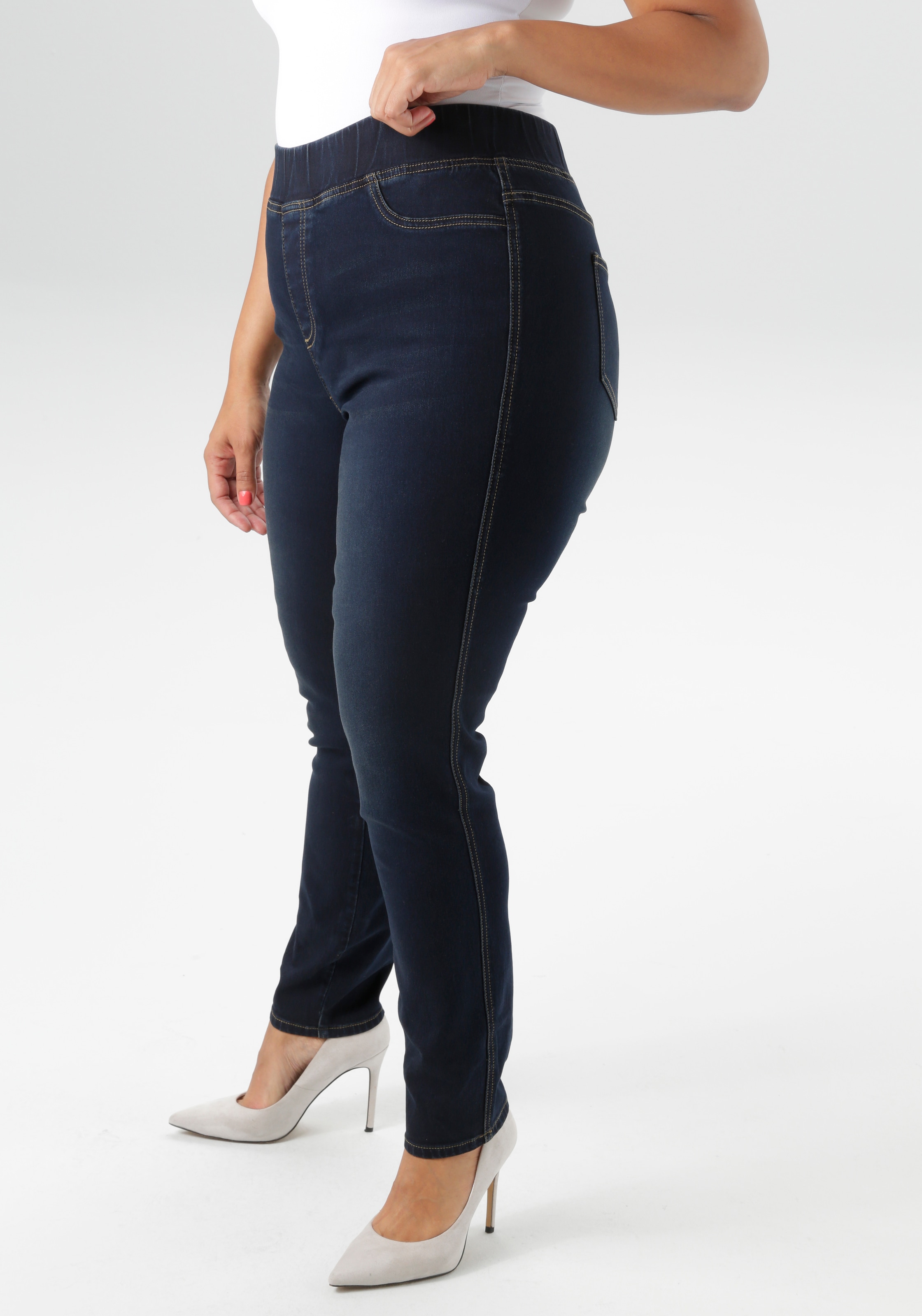 Aniston PLUS Jeansleggings , mit elastischem Bund - NEUE KOLLEKTION