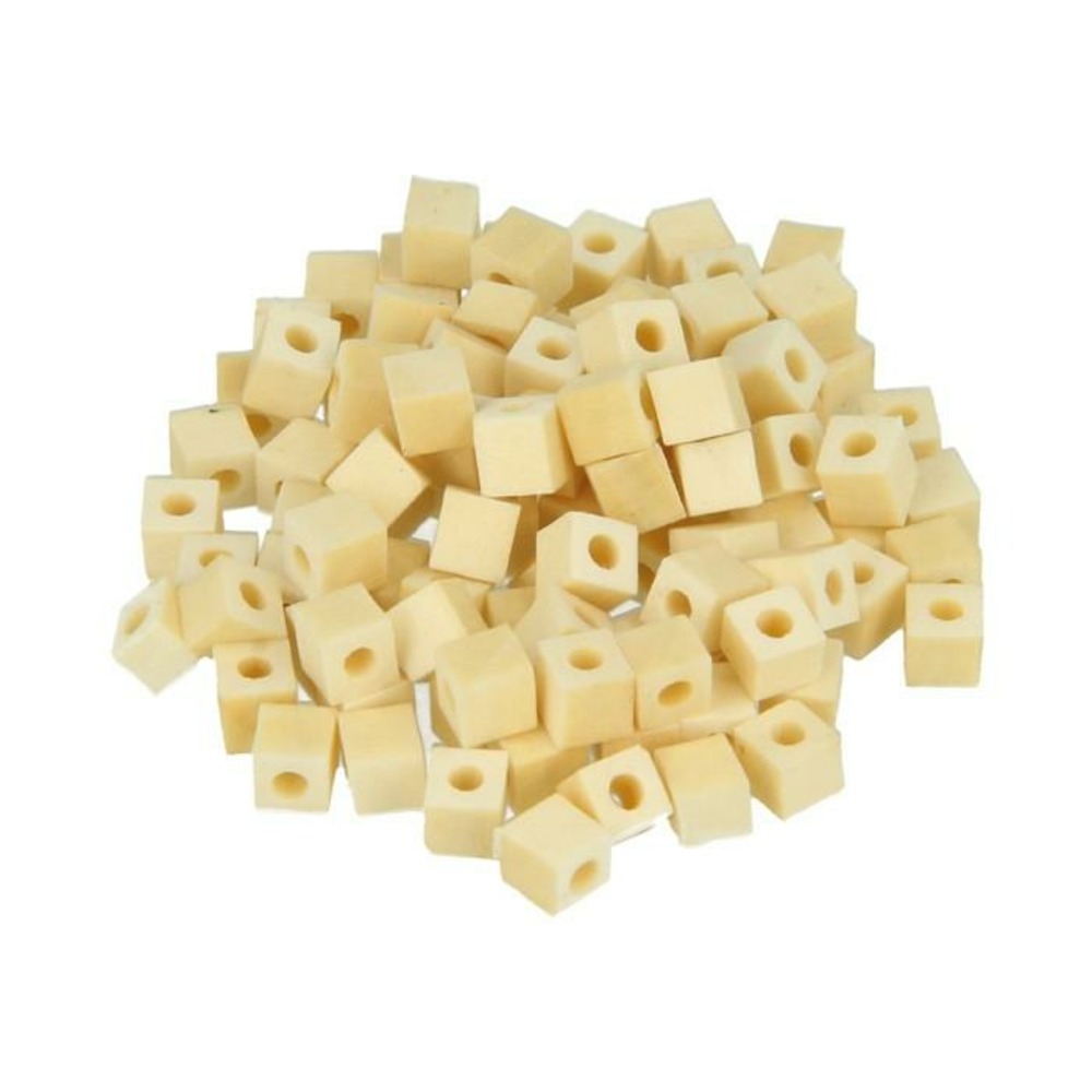 100 perles en bois carrées 5 x 5 mm