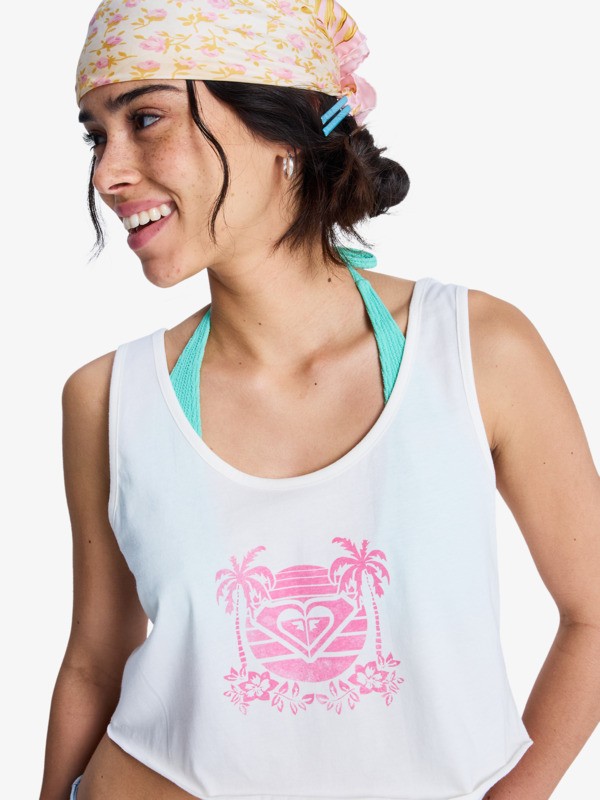 Magic Sunset Crop Débardeur cropped Blanc Femme